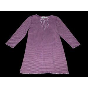 STRAWBERRY FAIRE Pink Striped Long Sleeved Dress Girls Size 4